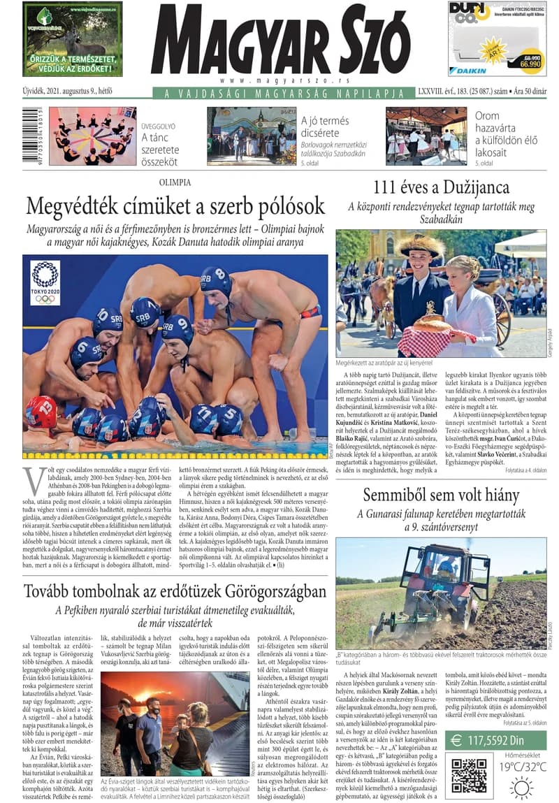 Magyar Szó, 78. évf. 2021. augusztus 9. 183. sz. 1–20. oldal