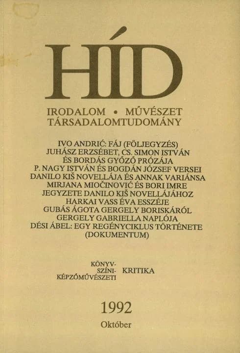 Híd, 56. évf. 1992. október. 10. sz. 717–816. oldal