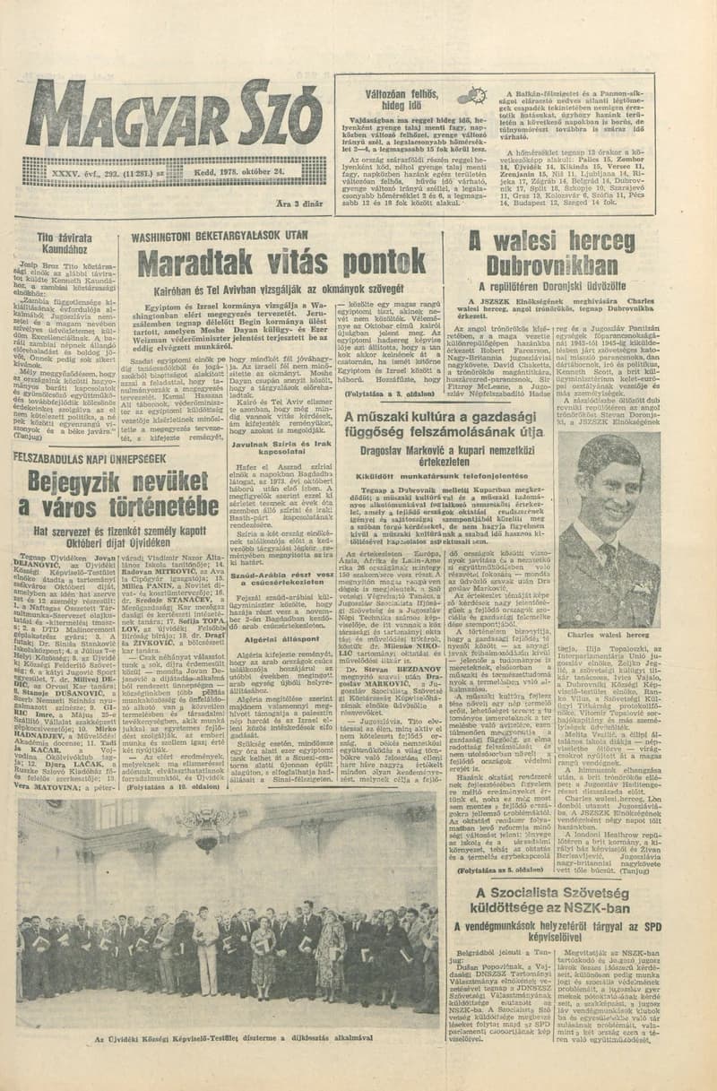 Magyar Szó, 35. évf. 1978. október 24. 293. sz. 1–20. oldal