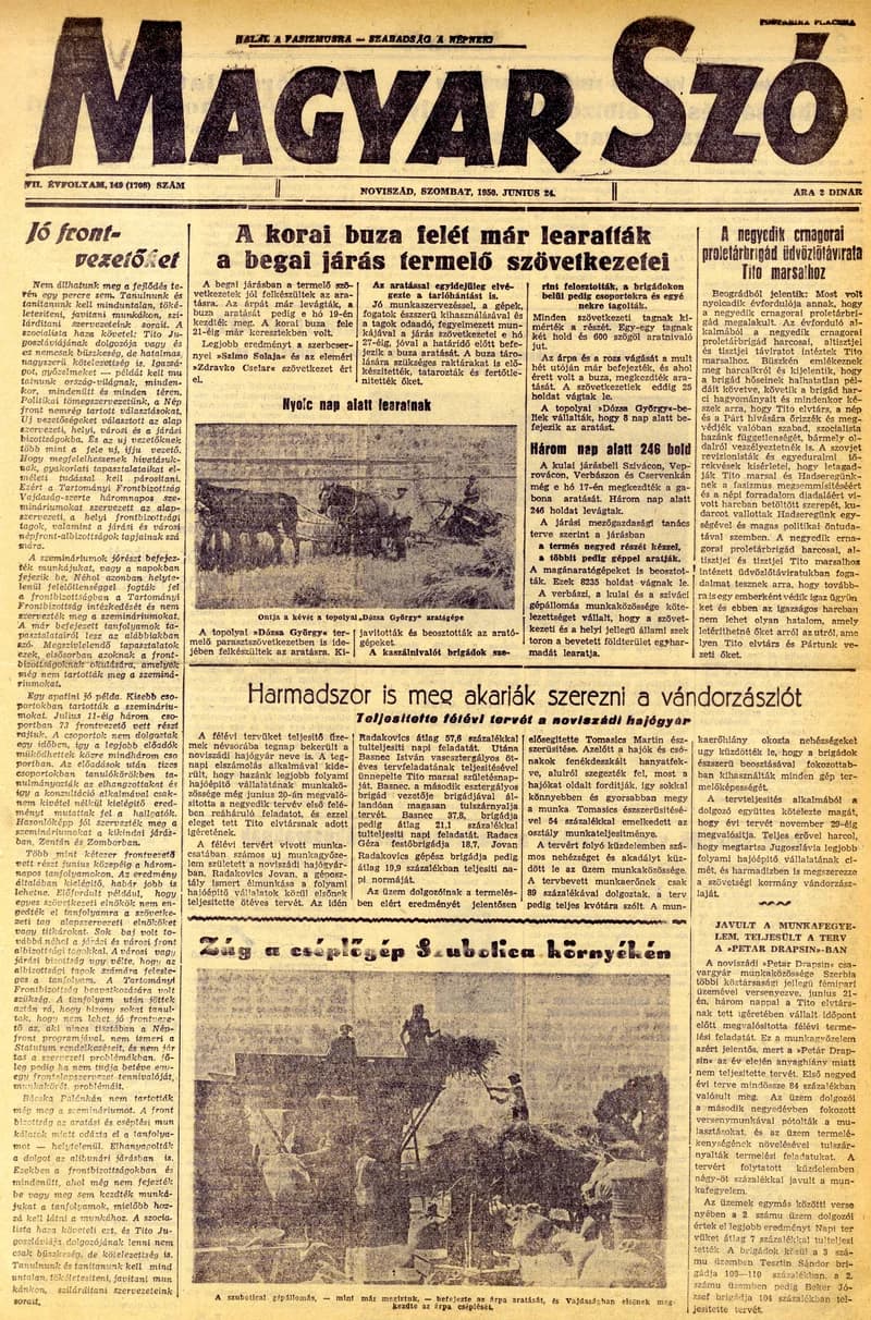 Magyar Szó, 7. évf. 1950. június 24. 149. sz. 1–4. oldal