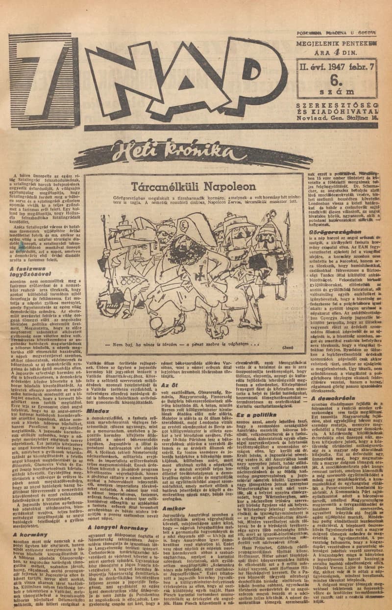 7 Nap, 2. évf. 1947. február 7. 6. sz. 1–10. oldal