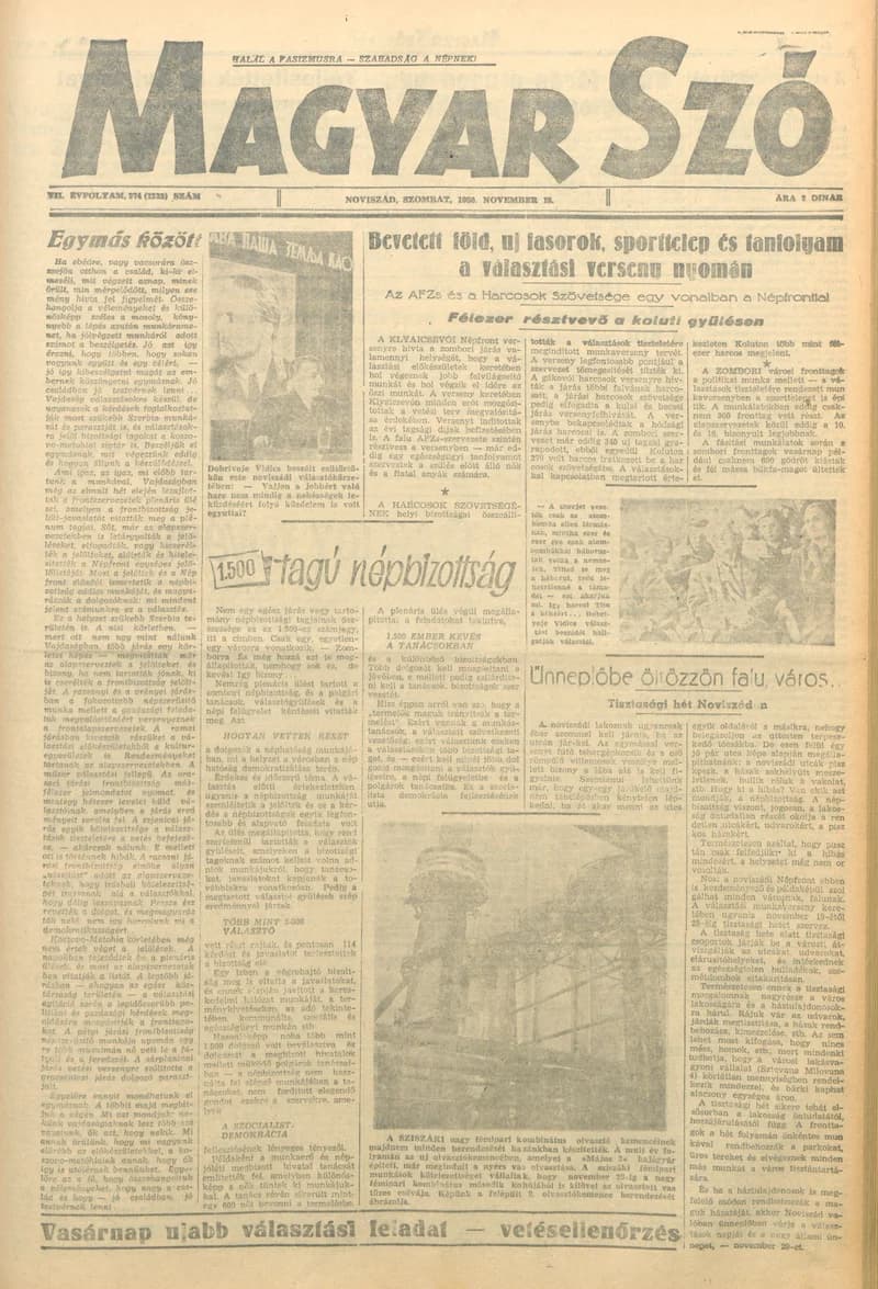 Magyar Szó, 7. évf. 1950. november 18. 274. sz. 1–4. oldal