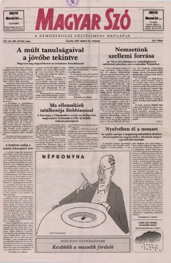 Magyar Szó, 56. évf. 1999. október 24. 206. sz. 1–24. oldal