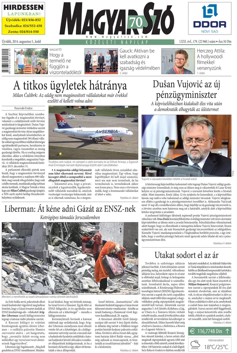 Magyar Szó, 71. évf. 2014. augusztus 5. 179. sz. 1–16. oldal