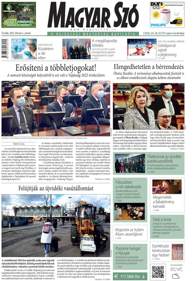 Magyar Szó, 79. évf. 2022. február 4. 28. sz. 1–16. oldal