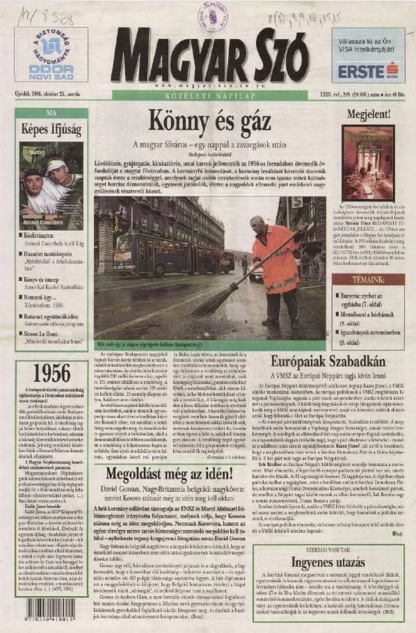 Magyar Szó, 63. évf. 2006. október 25. 249. sz. 1–20. oldal