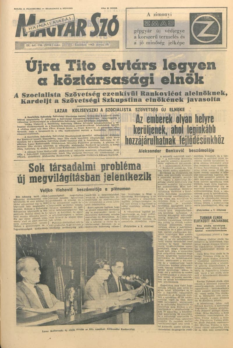 Magyar Szó, 20. évf. 1963. június 29. 176. sz. 1–12. oldal