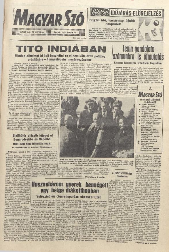 Magyar Szó, 31. évf. 1974. január 25. 23. sz. 1–16. oldal