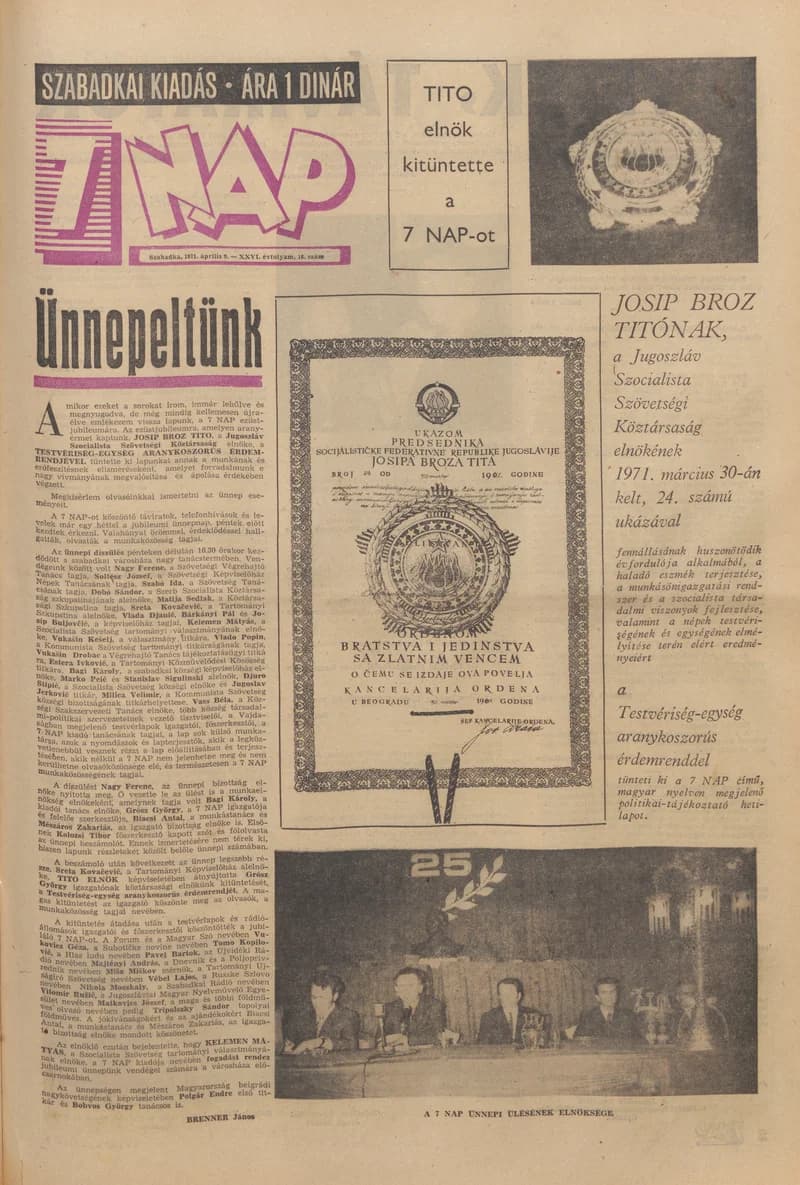 7 Nap, 26. évf. 1971. április 9. 16. sz. 1–28. oldal