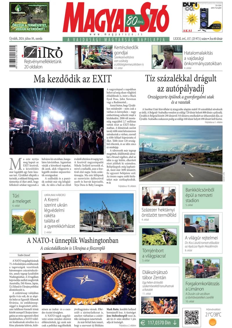 Magyar Szó, 81. évf. 2024. július 10. 157. sz. 1–16. oldal