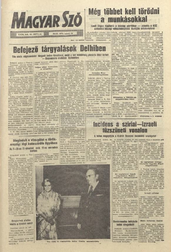 Magyar Szó, 31. évf. 1974. január 28. 26. sz. 1–6. oldal