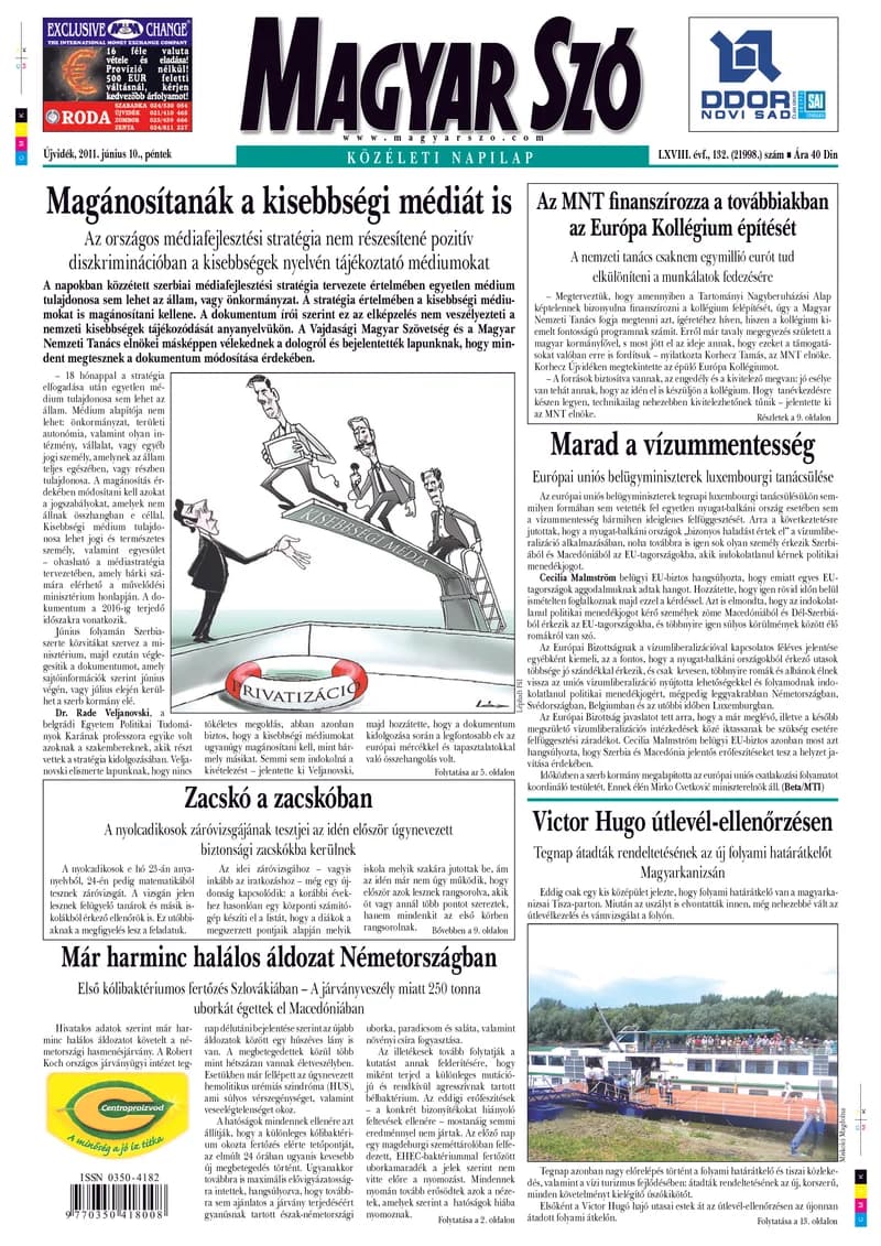 Magyar Szó, 68. évf. 2011. június 10. 132. sz. 1–20. oldal