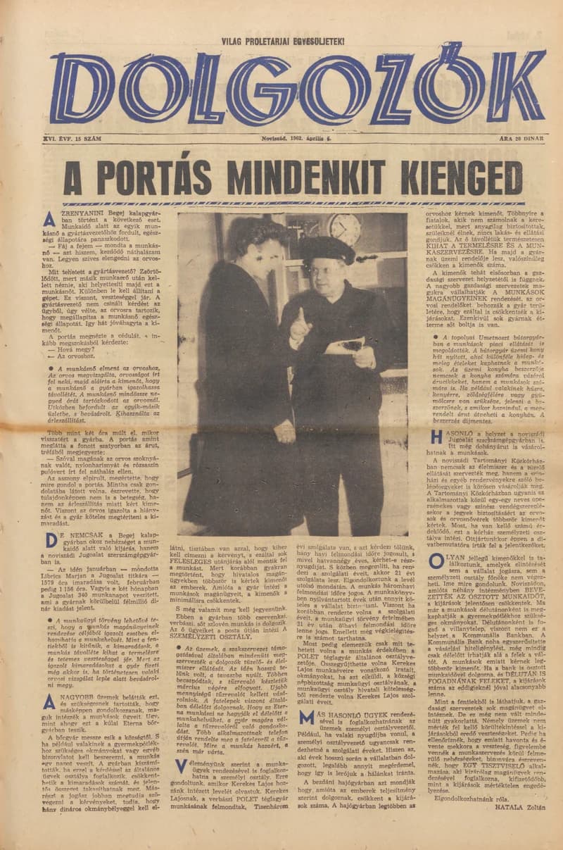 Dolgozók, 16. évf. 1962. április 6. 15. sz.