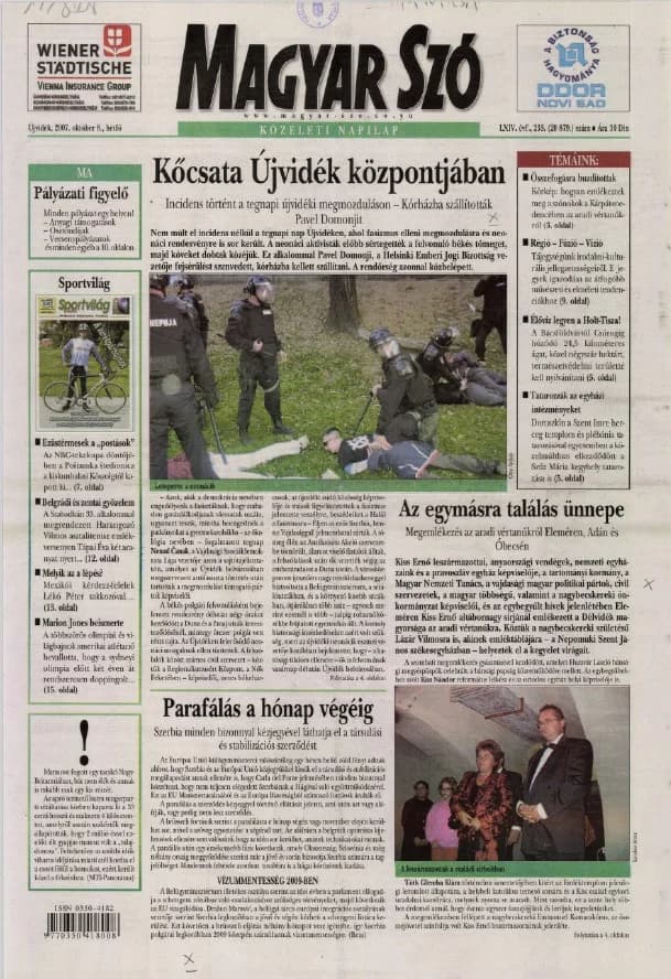 Magyar Szó, 64. évf. 2007. október 8. 235. sz. 1–12. oldal