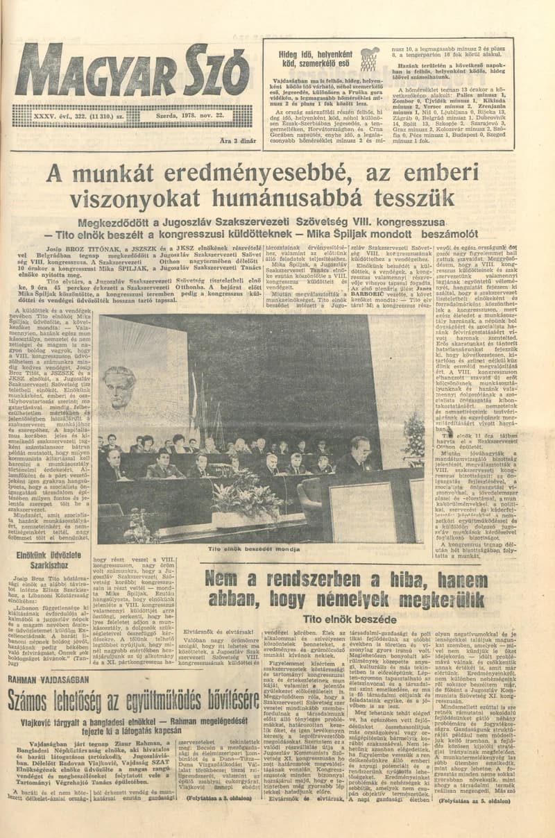 Magyar Szó, 35. évf. 1978. november 22. 322. sz. 1–24. oldal