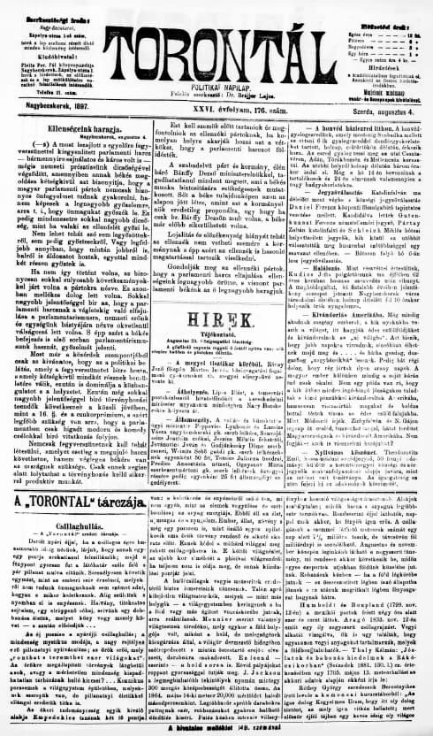 Torontál, 26. évf. 1897. augusztus 4. 176. sz.