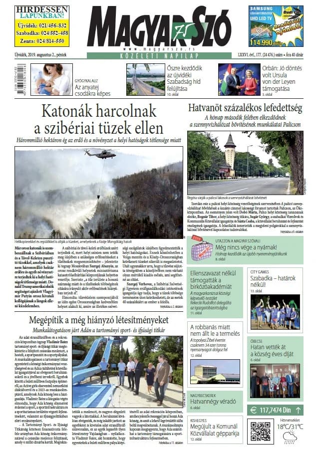 Magyar Szó, 76. évf. 2019. augusztus 2. 177. sz. 1–16. oldal