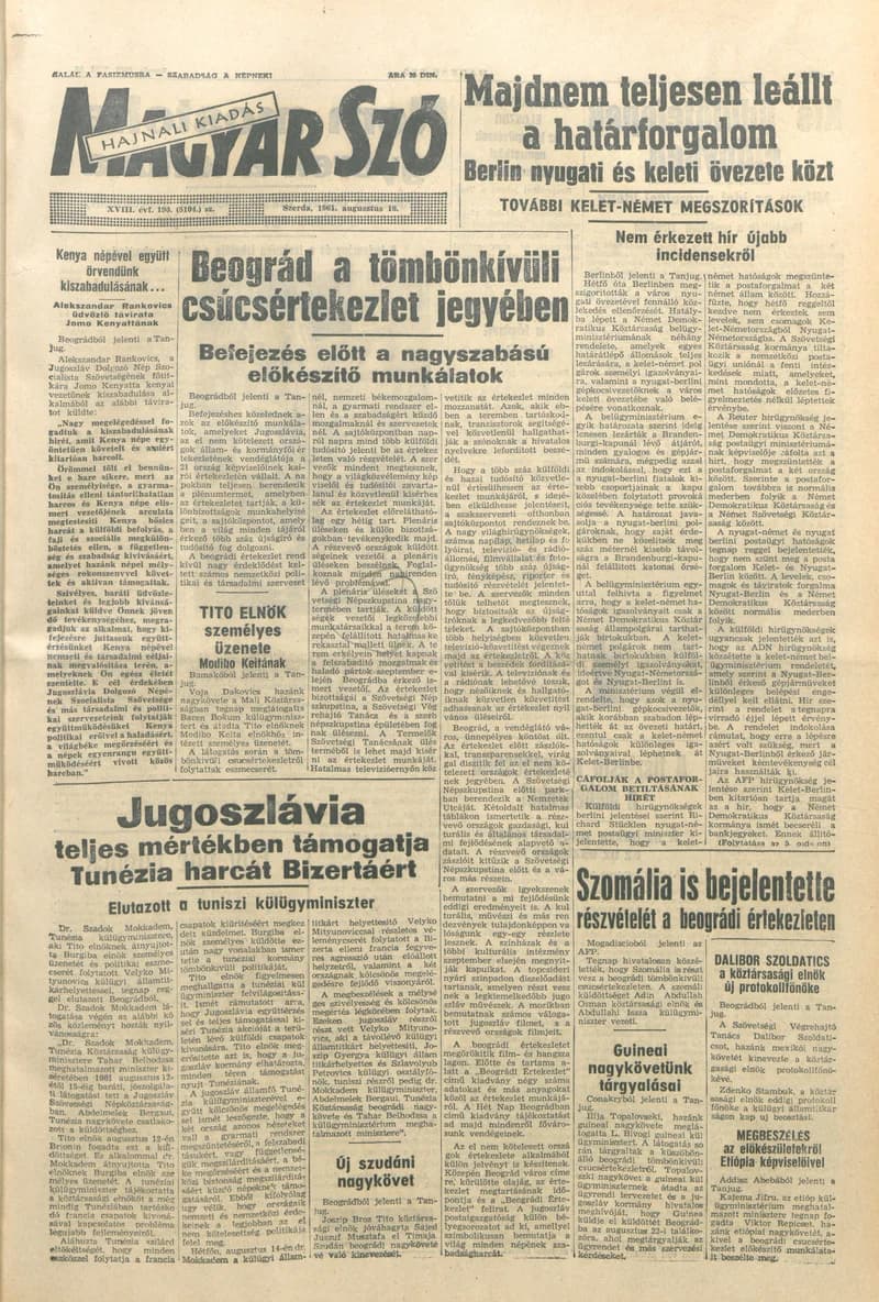 Magyar Szó, 18. évf. 1961. augusztus 16. 190. sz. 1–12. oldal