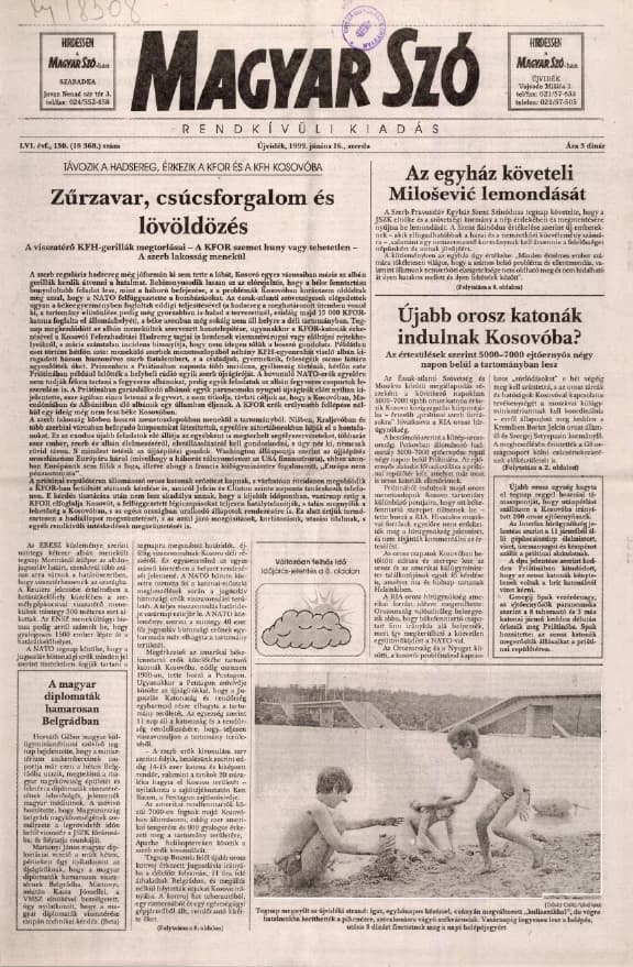 Magyar Szó, 56. évf. 1999. június 16. 130. sz. 1–8. oldal