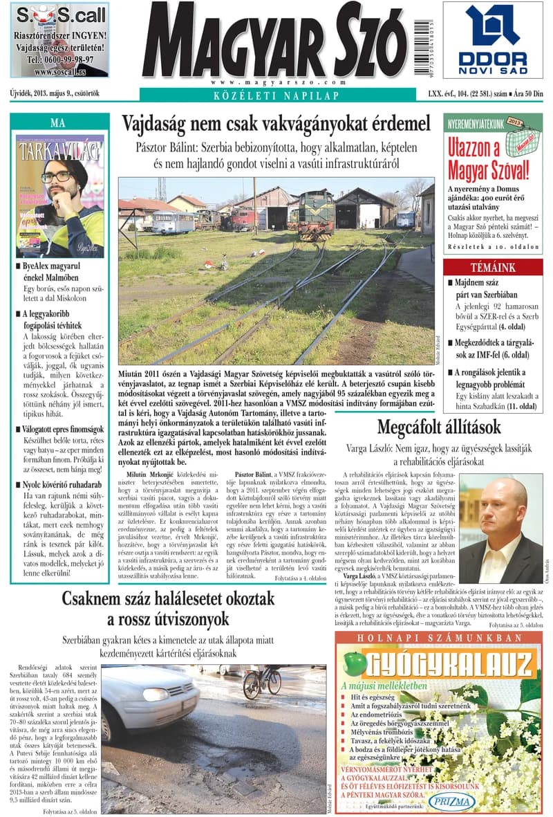 Magyar Szó, 70. évf. 2013. május 9. 104. sz. 1–20. oldal
