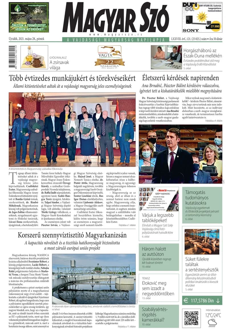 Magyar Szó, 78. évf. 2021. május 28. 121. sz. 1–16. oldal