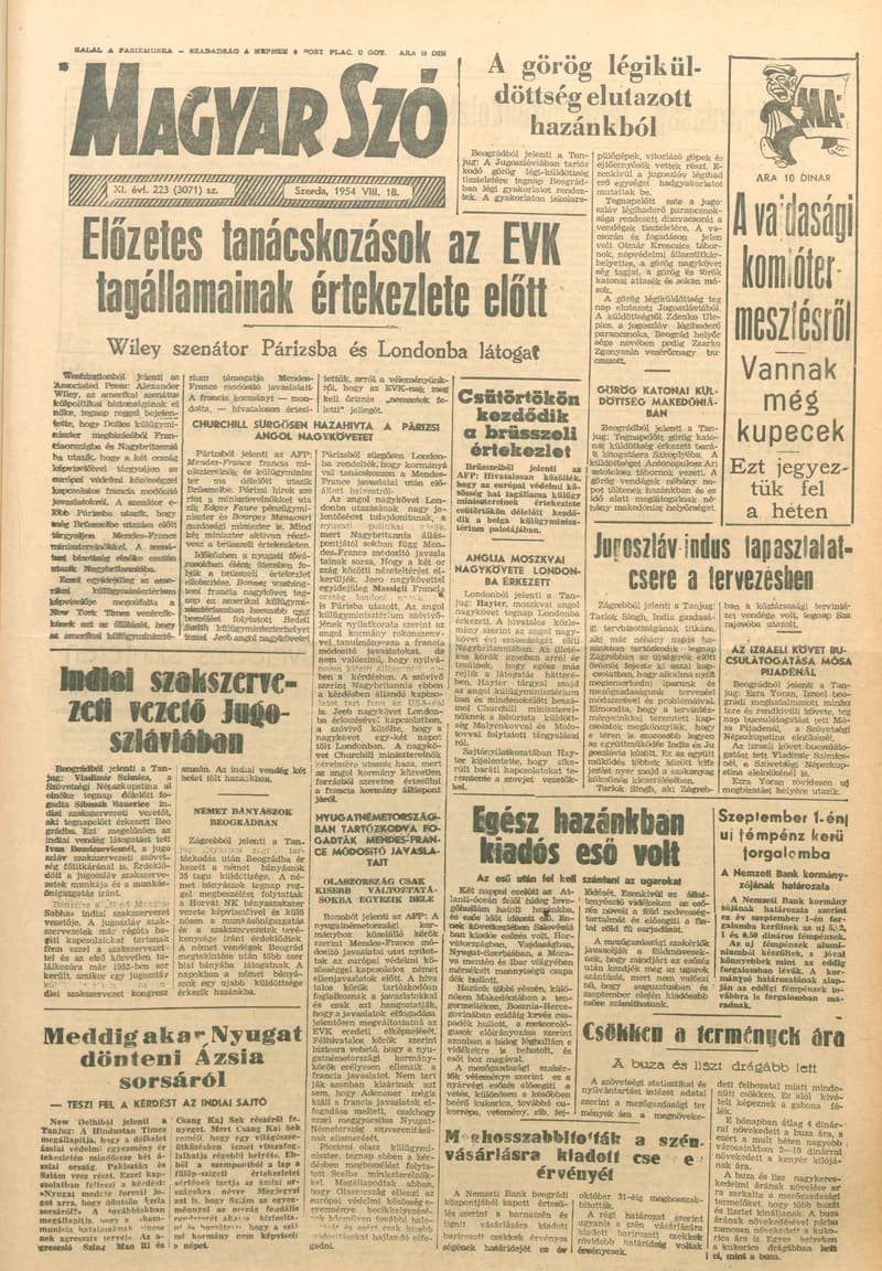 Magyar Szó, 11. évf. 1954. július 18. 223. sz. 1–8. oldal