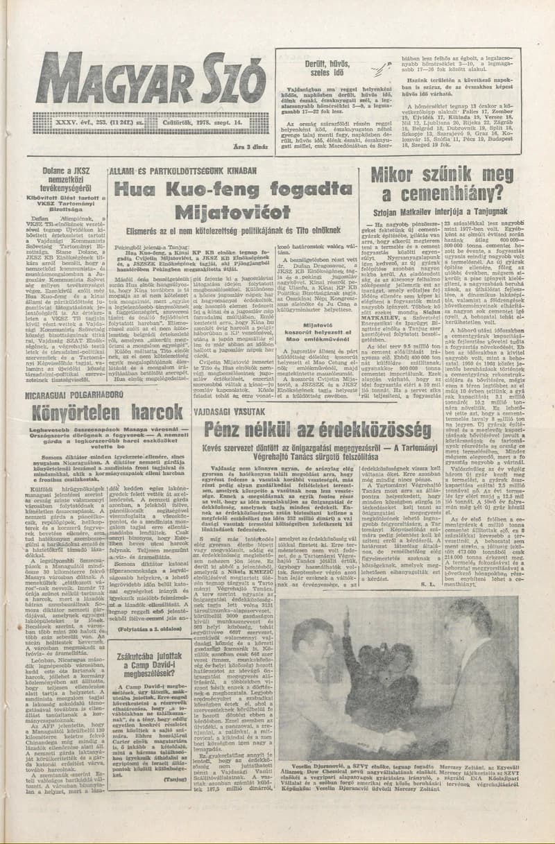Magyar Szó, 35. évf. 1978. szeptember 14. 253. sz. 1–20. oldal