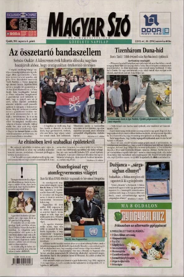 Magyar Szó, 67. évf. 2010. augusztus 6. 181. sz. 1–20. oldal