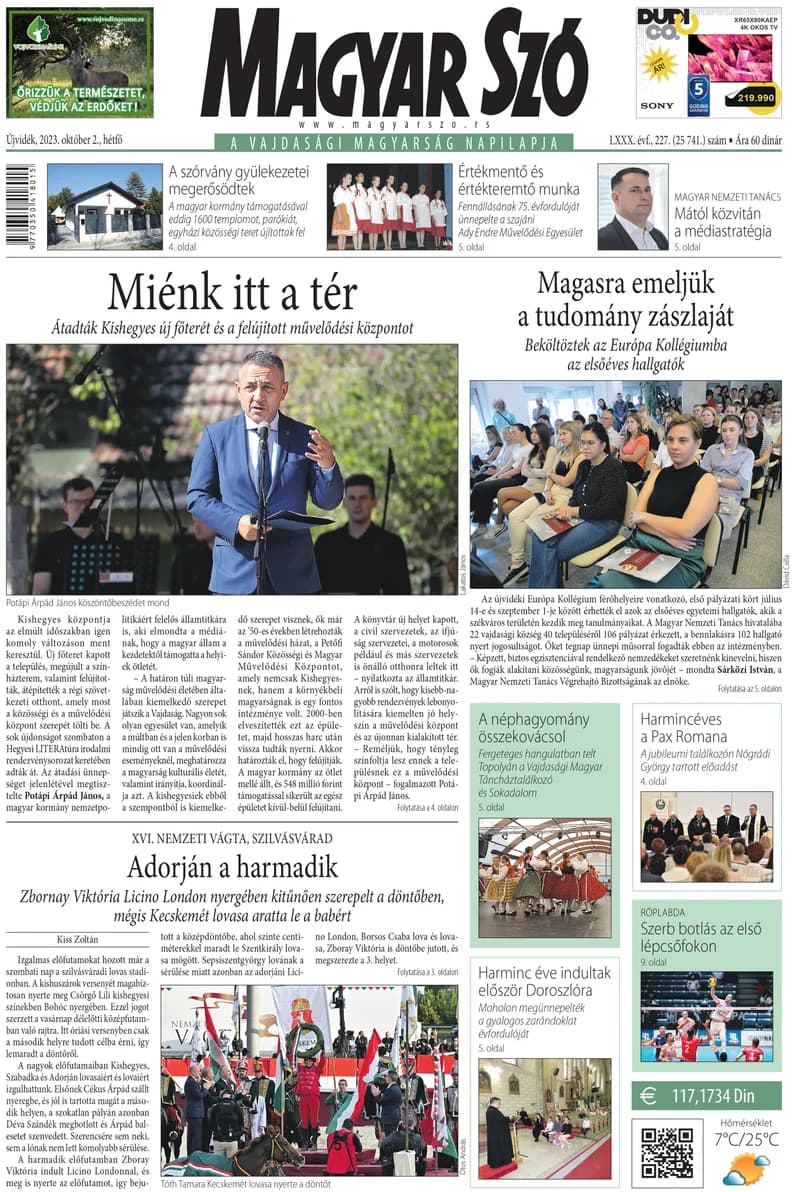 Magyar Szó, 80. évf. 2023. október 2. 227. sz. 1–16. oldal