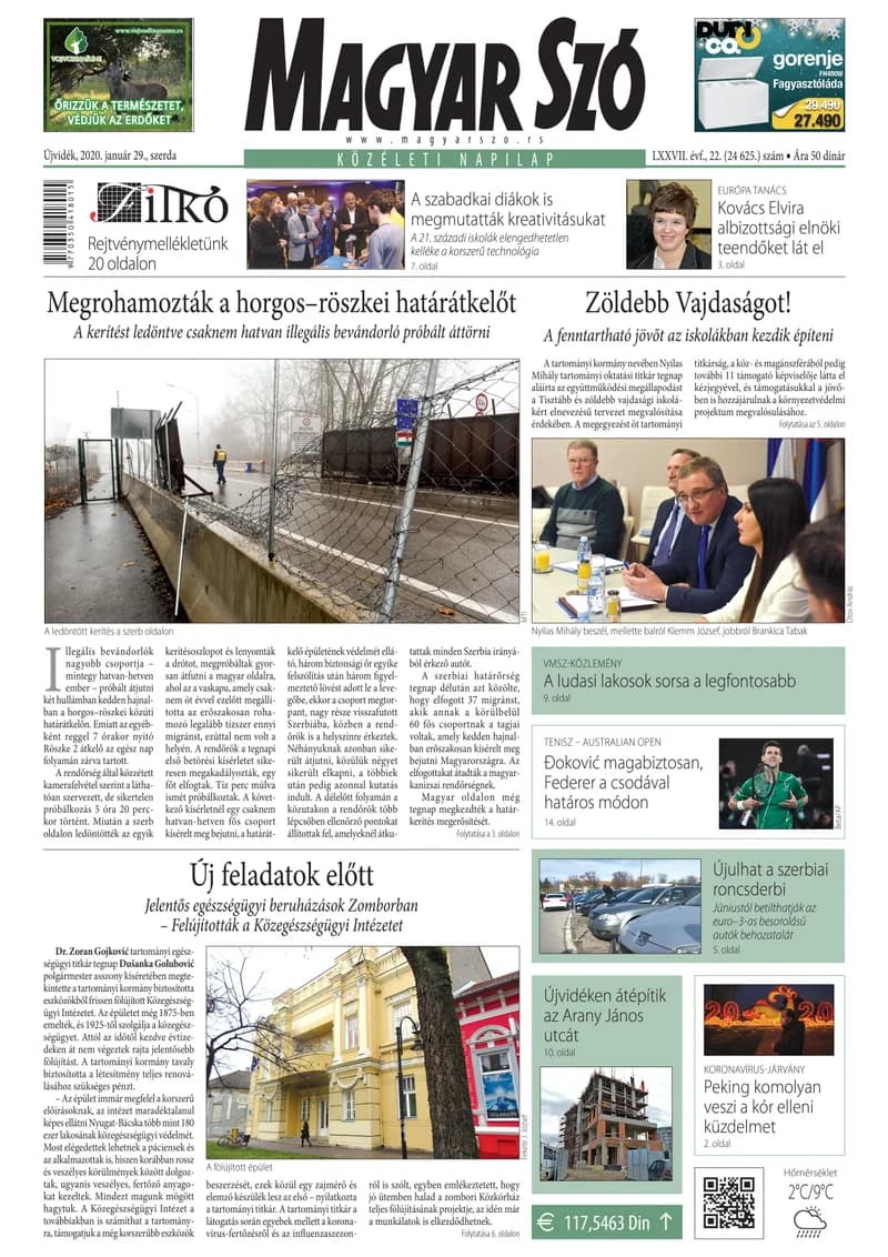 Magyar Szó, 77. évf. 2020. január 29. 22. sz. 1–16. oldal