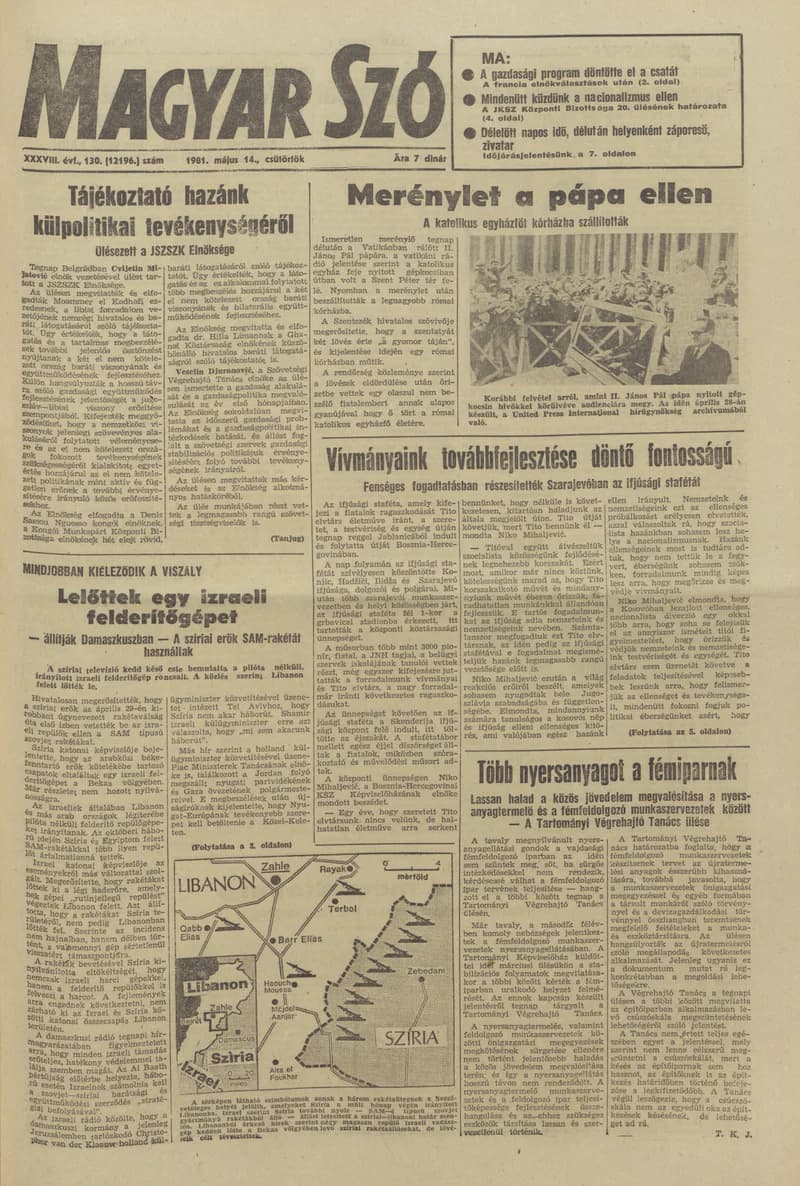 Magyar Szó, 38. évf. 1981. május 14. 130. sz.