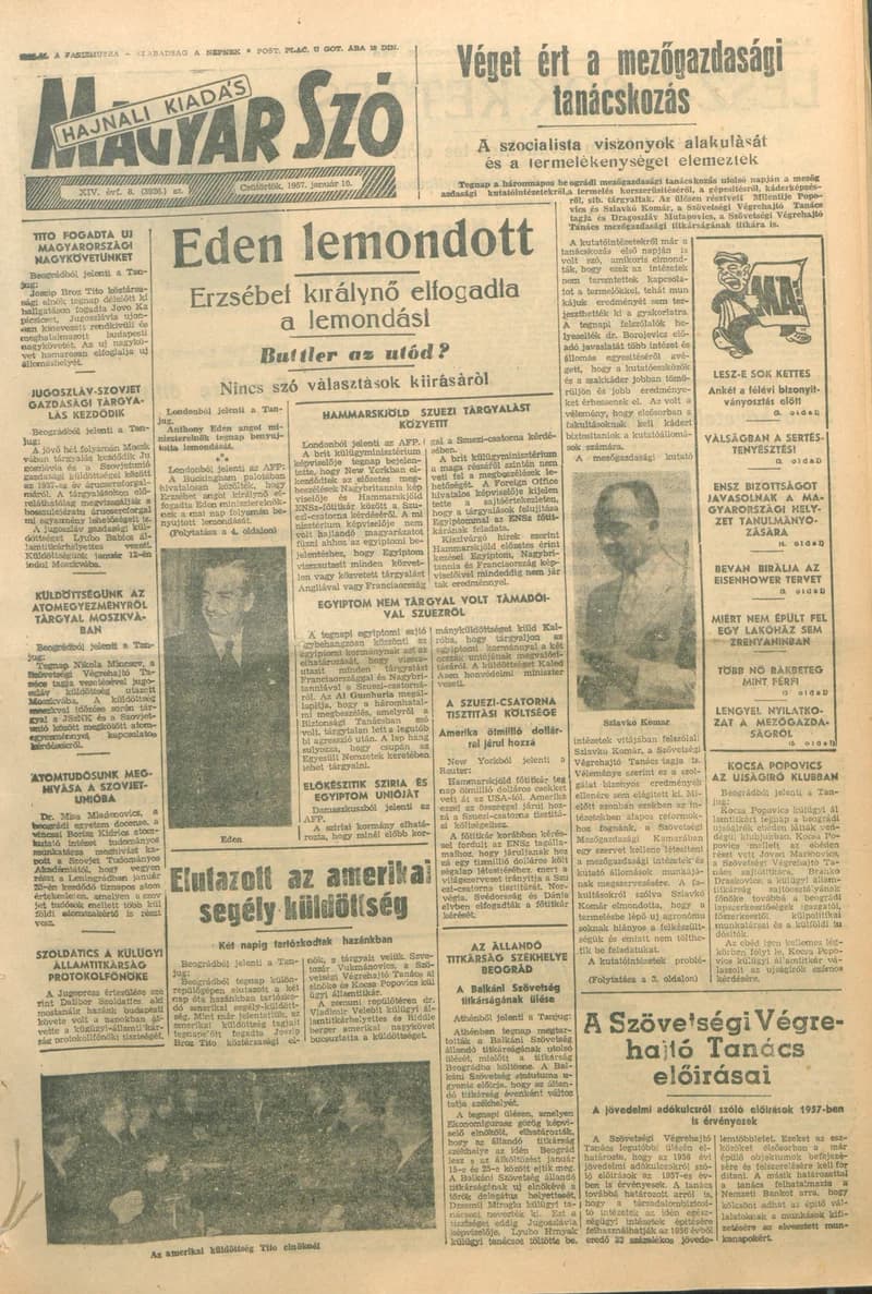 Magyar Szó, 14. évf. 1957. január 10. 8. sz. 1–14. oldal