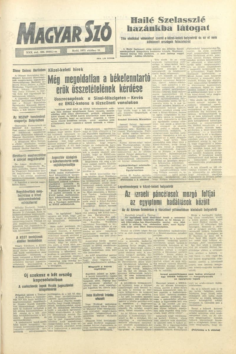 Magyar Szó, 30. évf. 1973. október 30. 299. sz.