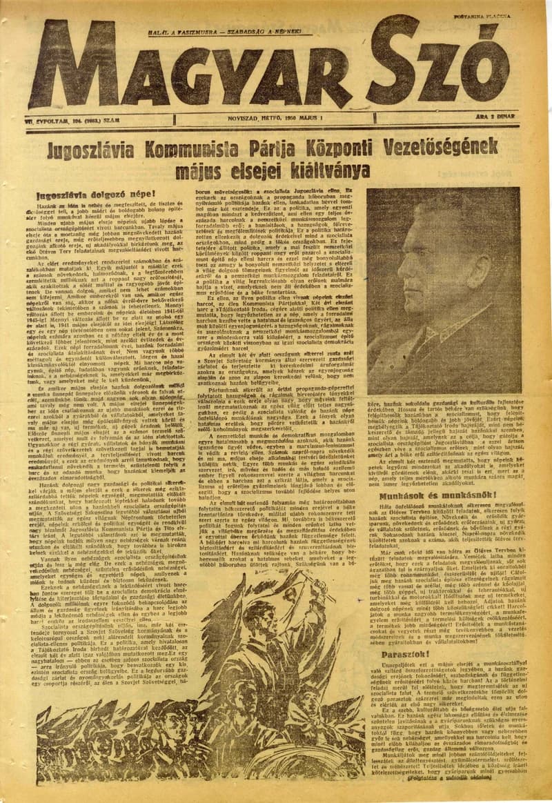 Magyar Szó, 7. évf. 1950. május 1. 104. sz. 1–6. oldal