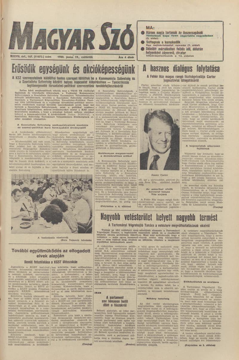 Magyar Szó, 37. évf. 1980. június 19. 167. sz. 1–24. oldal