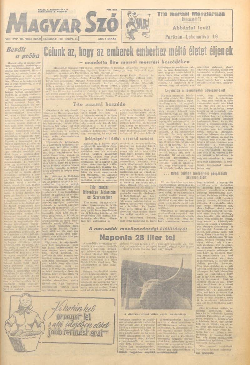 Magyar Szó, 8. évf. 1951. szeptember 15. 219. sz. 1–4. oldal