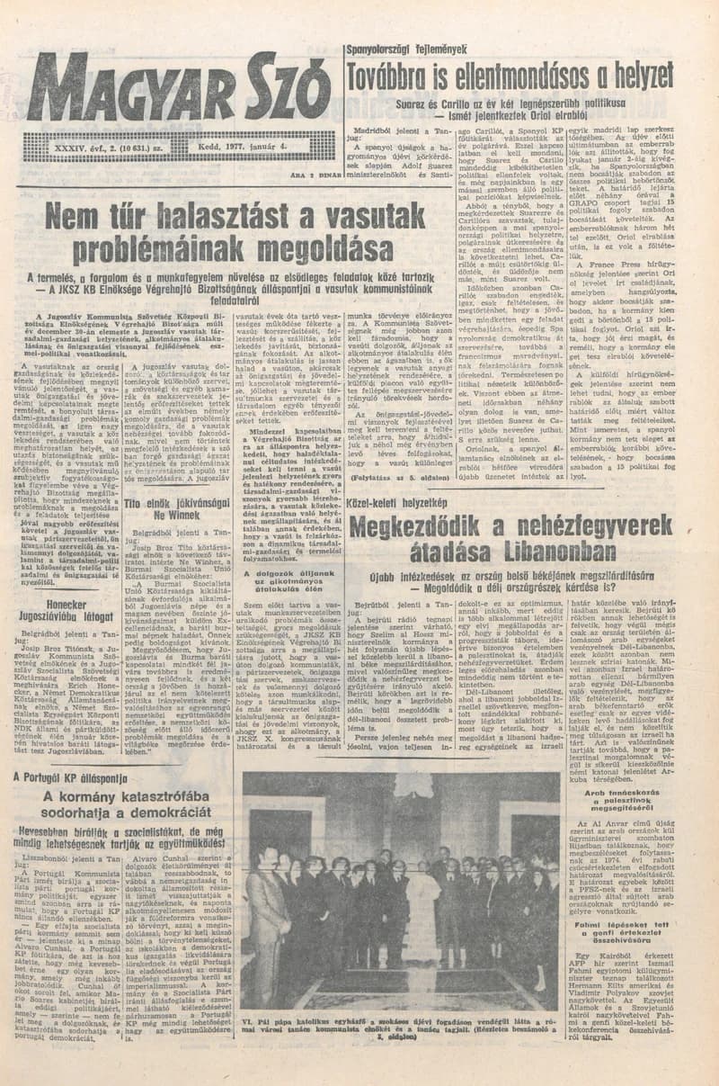 Magyar Szó, 34. évf. 1977. január 4. 2. sz. 1–16. oldal