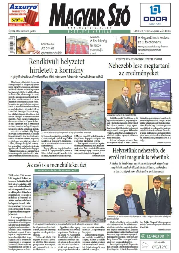 Magyar Szó, 73. évf. 2016. március 11. 57. sz. 1–16. oldal