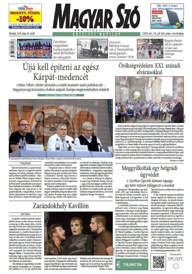 Magyar Szó, 75. évf. 2018. július 30. 174. sz. 1–20. oldal