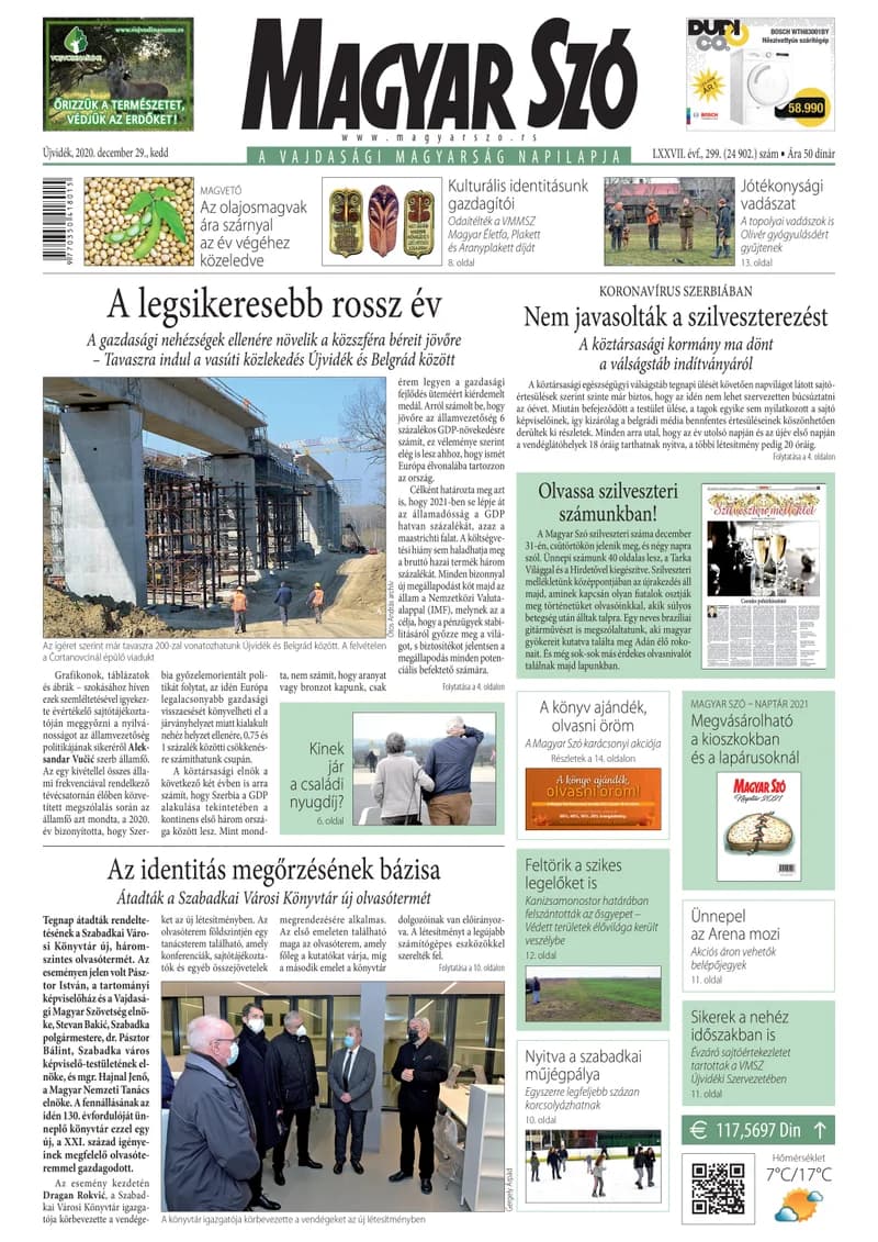 Magyar Szó, 77. évf. 2020. december 29. 299. sz. 1–20. oldal