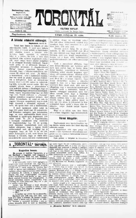 Torontál, 32. évf. 1903. március 24. 68. sz.