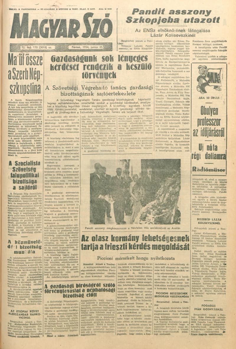 Magyar Szó, 11. évf. 1954. június 25. 170. sz. 1–8. oldal