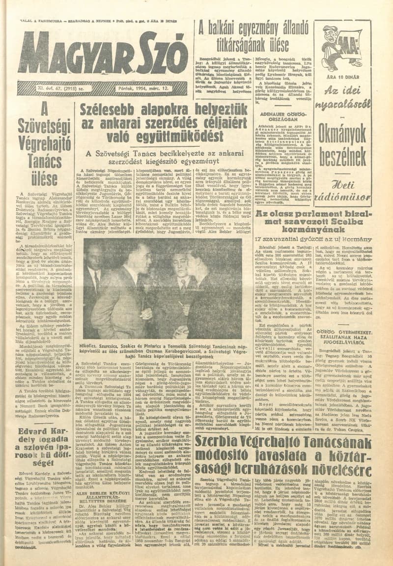 Magyar Szó, 11. évf. 1954. március 12. 67. sz. 1–10. oldal