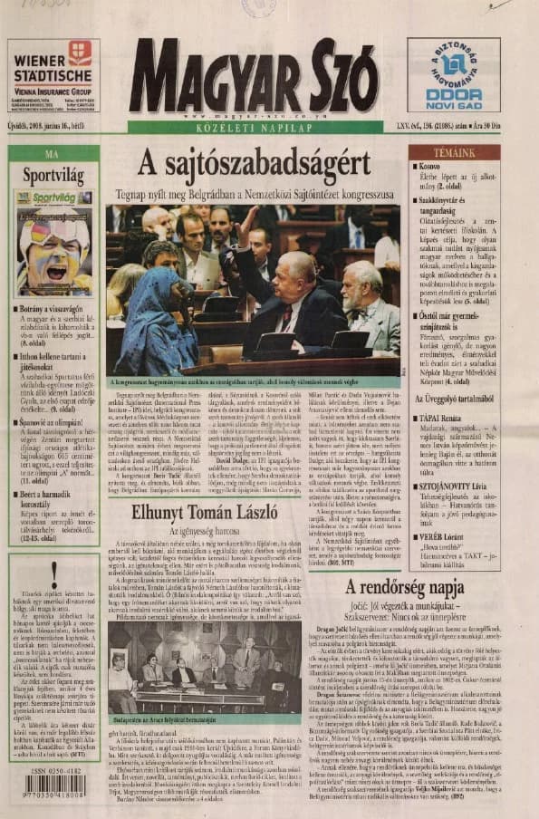 Magyar Szó, 65. évf. 2008. június 16. 136. sz. 1–16. oldal