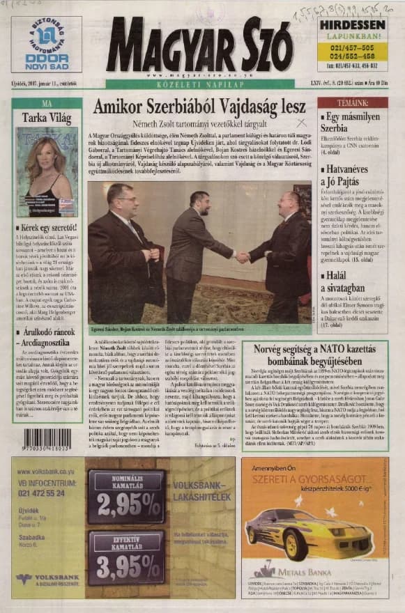 Magyar Szó, 64. évf. 2007. január 11. 8. sz. 1–20. oldal