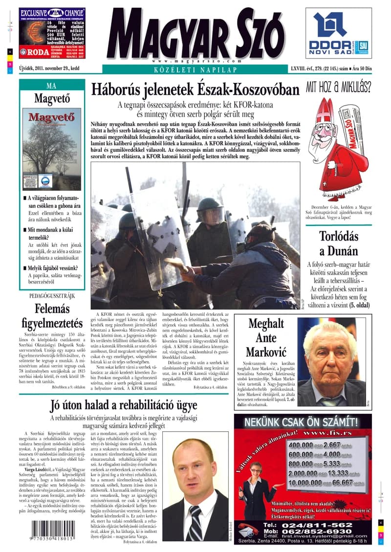 Magyar Szó, 68. évf. 2011. november 29. 279. sz. 1–20. oldal