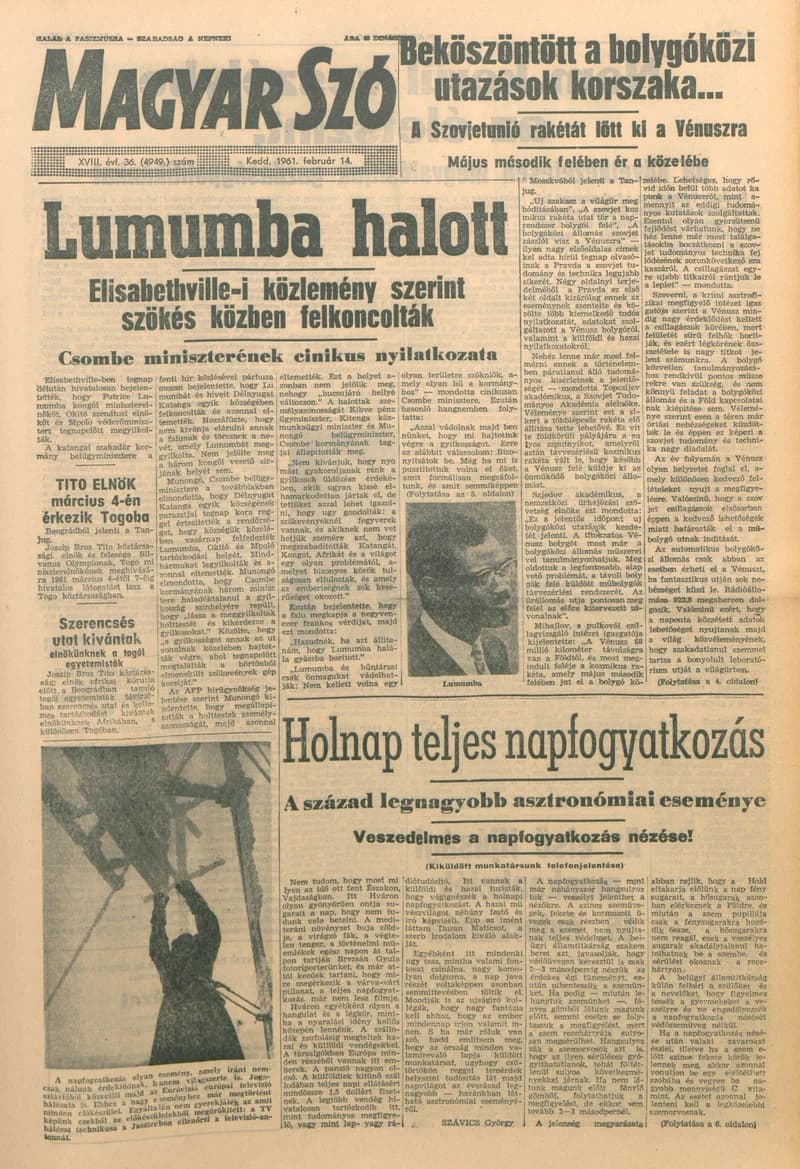 Magyar Szó, 18. évf. 1961. február 14. 36. sz. 1–12. oldal