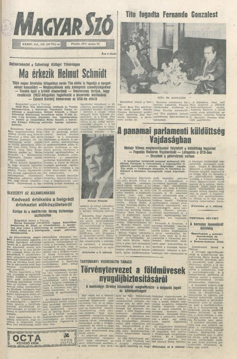 Magyar Szó, 34. évf. 1977. május 27. 143. sz.