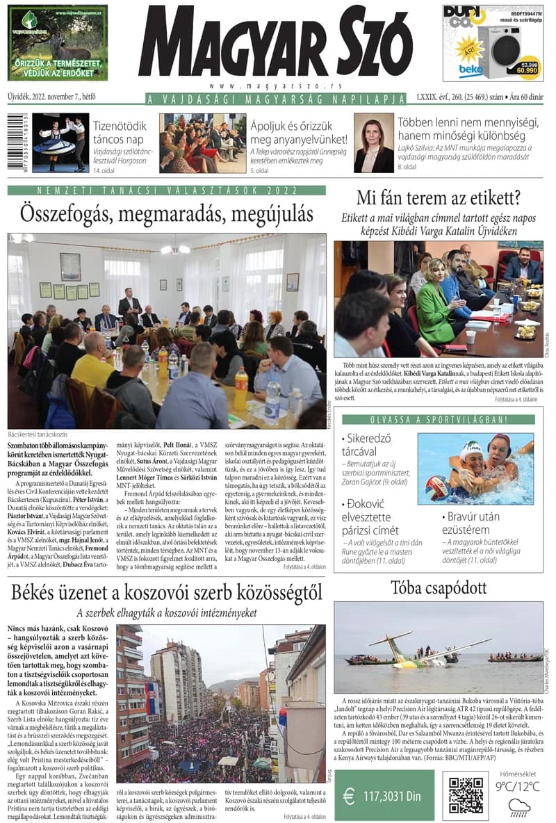 Magyar Szó, 79. évf. 2022. november 7. 260. sz. 1–16. oldal