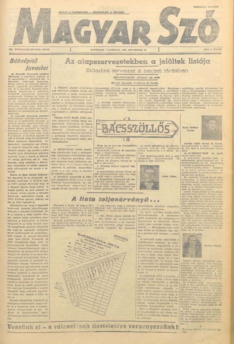 Magyar Szó, 7. évf. 1950. november 12. 269. sz. 1–4. oldal
